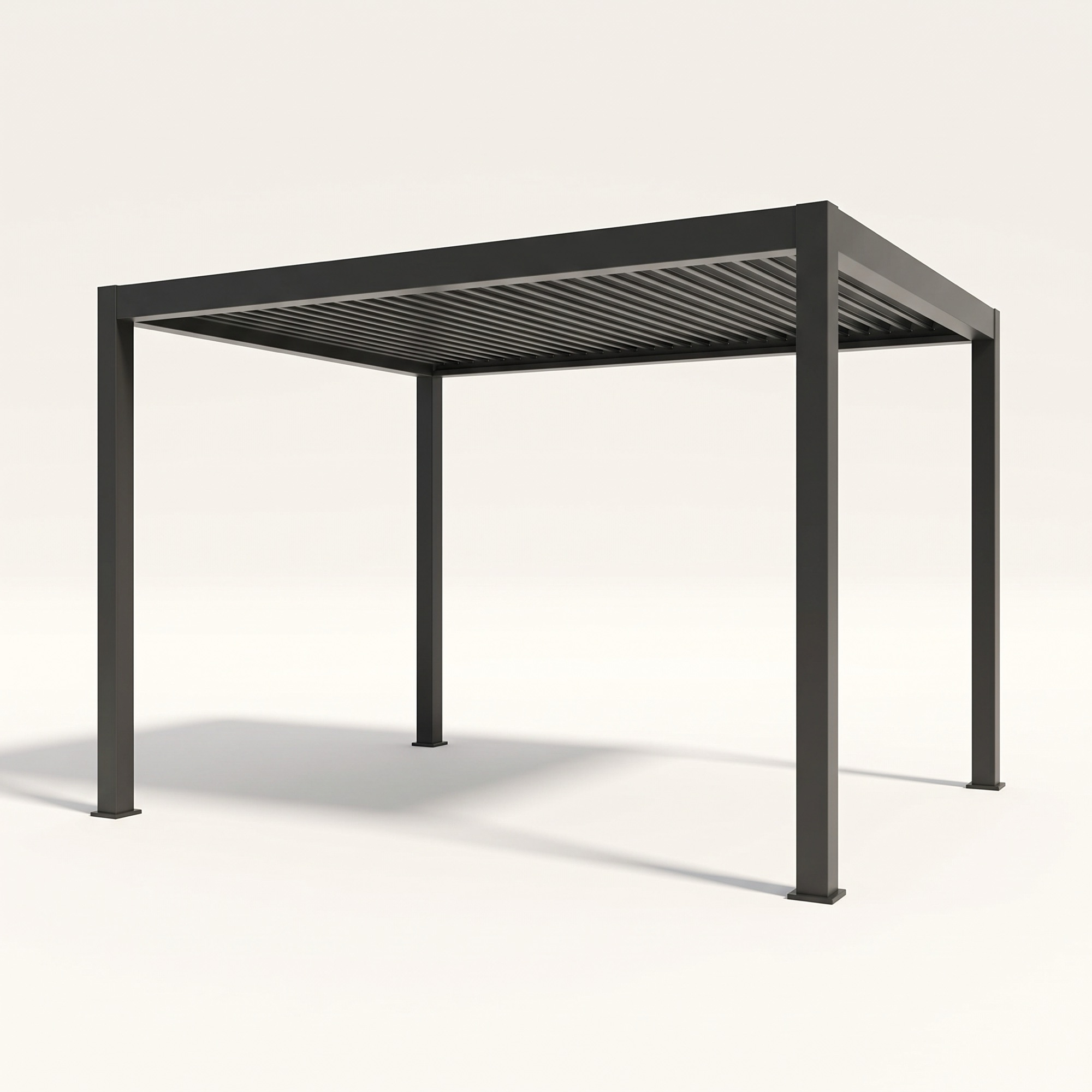 Overstory Axis dark aluminum louvered pergola